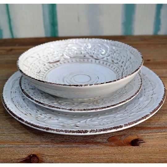 biela tanier sada farebna vintage mediteransky slavnostna vyzdoba stol doplnky keramika porcelan opotrebene vzor vyzdoba elegantne na sklade obchod predajna lameridiana vianoce velka noc darcek.jpg